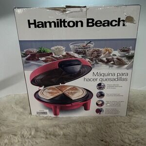 Hamilton Beach Red Electric Quesadilla Maker 900W‎ Nonstick Plates